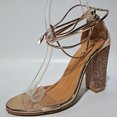 thumbnail image 5 of Sandalias de punta abierta con tacón alto y diamantes de imitación con correa en el tobillo dorada transparente sexy para mujer Wmkox8yii  hfjk3291, 5 of 5