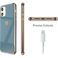 thumbnail image 6 of Case for iPhone 12 Mini 5.4 Inch, Soft Silicone TPU Slim Case Electroplated Heart Phone Case Simple Luxury Shockproof Protective Case -Gray Heart, 6 of 8