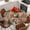 Light Pink Light Brown Grass Green, variant on Beige Woode Christmas Round Tablecloth, Fitted Table Cover with Elastic for 45"-54" Round Tables, Xmas Tree Gingerbread Snowman Winter Table Cloth Outdoor Indoor Dinning Party Waterproof Tablecloths
