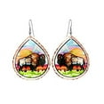 thumbnail image 3 of FRONT LINE JEWELRY Southwestern White Buffalo Earrings for Women | Handmade Copper Earrings with Colorful Watercolor Backdrop | Native-Inspired Buffalo Jewelry Gift (WhiteBuffalo), 3 of 11