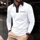 thumbnail image 1 of pstuiky camisa de manga larga para hombre, Camisa de golf de moda para hombre, de manga larga, con bolsillo y cuello abatible, de color liso Tops de talla grande para hombre xl, 1 of 6