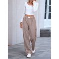 thumbnail image 4 of Pantalones Bóxer A Rayas para Mujer, de Algodón, para Estar en Casa, Informales, A Cuadros, Estilo Y2K, con Bolsillos Color Café M, 4 of 9