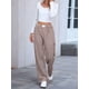 thumbnail image 4 of Pantalones Bóxer A Rayas para Mujer, de Algodón, para Estar en Casa, Informales, A Cuadros, Estilo Y2K, con Bolsillos Color Café XL, 4 of 9