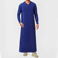 thumbnail image 2 of SRZYMJ Men's Loose Fit Zip Up Long Sleeve Isla Mic Robe Solid Color Autumn Winter Comfort Wear, 2 of 6