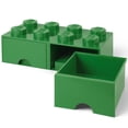 thumbnail image 2 of Room Copenhagen: LEGO Brick 2 Drawer Storage - 8 Knobs, Dark Green - 19.7 x 9.8 x 7.1", Stacking Container, Holds 1600 Blocks, Toy Home Organizer Box, 2 of 10