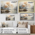 thumbnail image 4 of Designart "Monochromatic River Solace I" Landscape Forest River Floater Framed Canvas Art Print, 4 of 5