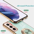 thumbnail image 3 of Electroplated Magnetic Ring Holder Case for Samsung Galaxy S21 5G, 360 Degree with Rotation Metal Finger Ring Holder Magnet Car Holder Soft Silicone Shockproof Protective Cover - Black, 3 of 8