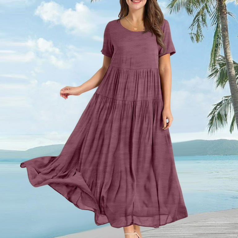 Prom Dresses 2025, Summer Elegant Casual Beach Maxi Dress Short Sleeve For Wedding Guest Easter Church Boho Vacation Cocktail Party Mother'S Day Loose Fit 4Th Dresses Maxi (L, Purple) ZMTing - Walmart.com Prom Dresses 2025, Summer Elegant Casual Beach Maxi Dress Short Sleeve For Wedding Guest Easter Church Boho Vacation Cocktail Party Mother'S Day Loose Fit 4Th Dresses Maxi (L, Purple) ZMTing - Walmart.com