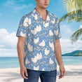 thumbnail image 5 of Daiia Funny Chicken Hawaiian Shirt for Men Gentle Cotton Regular Short Sleeve Casual-Large, 5 of 9