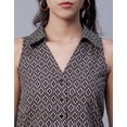 thumbnail image 5 of Moomaya Womens Printed Sleeveless Top, Collared Casual Summer Top, 5 of 9