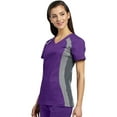 thumbnail image 1 of Allure By White Cross Women's V-Neck Side Panel Solid Scrub Top Xx-Large Purple, 1 of 1