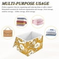 thumbnail image 7 of 16.5x12.6x11.8in Foldable Flip-Top Storage Bin, Dustproof Magic Tape Closure, Ideal for Home & Toy Organization，A Pattern Of White Flowers, 7 of 7