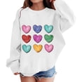 thumbnail image 2 of UACY Girls Cute Sweatshirts Heart Print Oversized Sweat Shirts Tween Preppy Clothes Fall Winter Long Sleeve Tops (White, 3-4 Years), 2 of 9