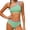 Green, variant on EliteGoogv Bikini Sets For Girls One Shoulder Padded Color Block Two Piece Swimsuit Summer Beach Pool Swimwear White