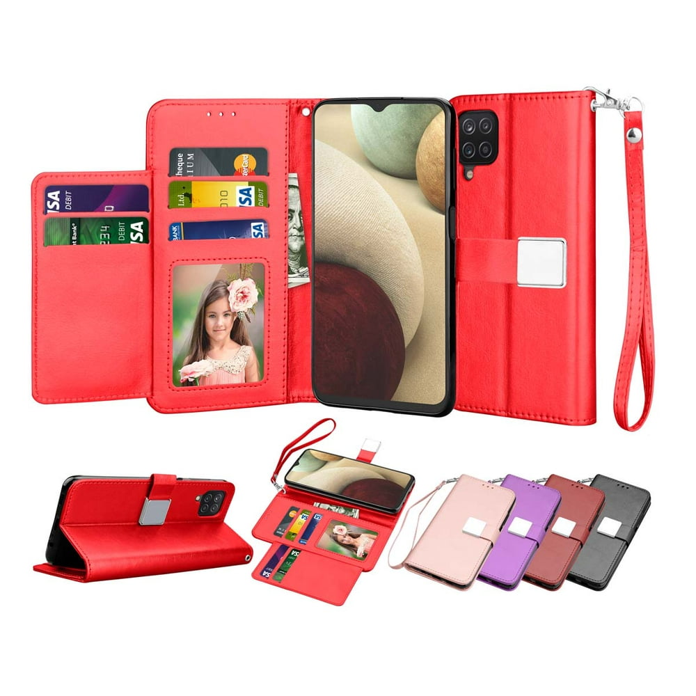 Galaxy A12 Case, Samsung Galaxy A12 Wallet Case, Galaxy A12 PU Leather Case, Tekcoo ID Cash
