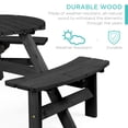 thumbnail image 3 of Best Choice Products 6-Person Circular Outdoor Wooden Picnic Table w/ 3 Built-In Benches, 500lb Capacity - Black, 3 of 8