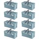thumbnail image 1 of 10 Pack Moving Bags w/Backpack Straps, Heavy Duty, Moving Boxes Alternative, Packing Supplies, Large Storage Totes for Dorm Room Essentials with Zipper for Clothes (Clear, 10 Pack), 1 of 5