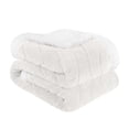 thumbnail image 5 of BNM Fleece Sherpa Reversible Lattice Blanket, Full/ Queen, White, 5 of 8