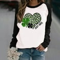 thumbnail image 2 of Dezsed St. Patricks Day Women Tops Fashion Women's Spring Patchwork St. Patrick's Day Printed Long Sleeves Round Neck Casual Tee Tops Black, 2 of 5