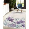 thumbnail image 4 of Flower Decorative Rug, Retro Floral Background Hibiscus Silhouettes Dramatic Romantic Nature Art, Quality Carpet for Bedroom Dorm and Living Room, 6 Sizes, Grey Pink, by Ambesonne, 4 of 4