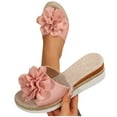 thumbnail image 4 of Hoshose Fashion Slide Wedge Sandals for Women Flower Comfortable Summer Outdoor Wear Women Beach Sandals, 4 of 9