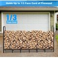thumbnail image 3 of Support de Bois de Chauffage 6,7 Pieds Ajustable Robuste pour Cheminée Extérieur Intérieur Organisateur de Rangement en Métal Bois pour Patio Outil Noir, 3 of 8