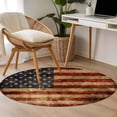 thumbnail image 4 of Round Rugs 3Ft, American Flag Round Area Rug Washable Indoor Throw Carpet, Farmhouse Vintage Retro Red Blue Small Non Slip Circle Rug for Bedroom Living Room Home Decor Aesthetic, 4 of 8