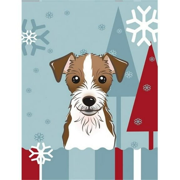 Winter Holiday Jack Russell Terrier Flag Garden Size
