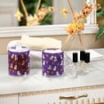 thumbnail image 4 of Yayeee 2 Pack Qtip Holder Bathroom Cotton Swab Canister with Lid Clear Dispenser Set, Halloween Purple Ghosts, 4 of 6