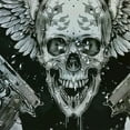 thumbnail image 5 of Orinice Skull Wings Guns Bathroom Decor Set with Hooks, Colorful Luxurious Graphic Print Polyester Fabric Shower Curtain for Bathroom Decoration, Waterproof and Easy to Install 36x72, 5 of 7