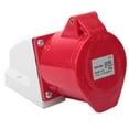 thumbnail image 4 of KAIRUITE 32A 5 PIN 415V SURFACE WALL MOUNTED INLET PLUG MALE+FEMLE RED 3 PHASE industrial, 4 of 8