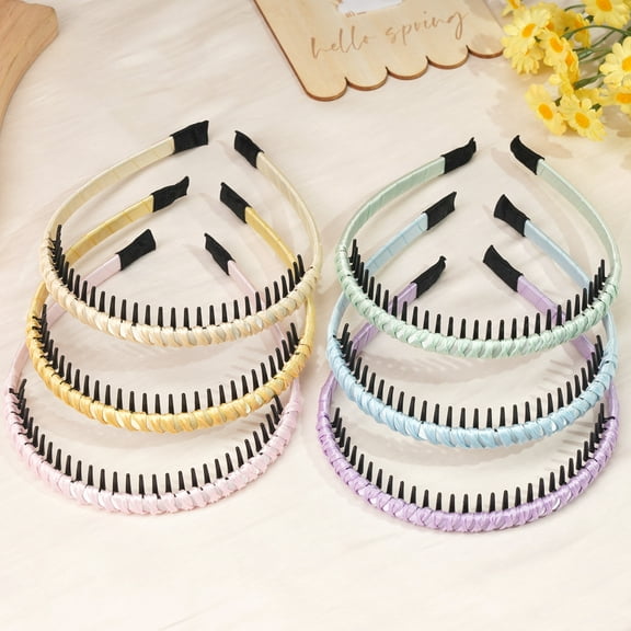 JOYOYO 6PCS Zig Zag Headbands for Women Teen Girls , Plastic Hair Bands with Teeth Thin Zigzag Head Bands for Women's Hair