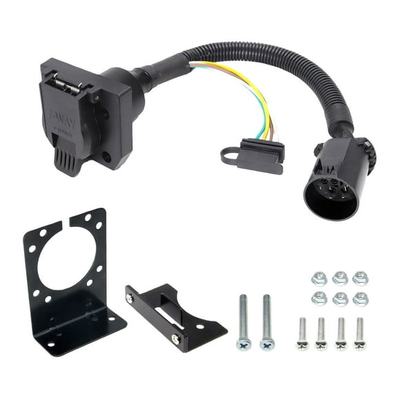 ARCADORA USCAR 7 Way Multi Tow Connector Wiring Harness for Ford Chevy Toyota Dodge SUV Truck Trailer Adapter Black