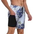 thumbnail image 2 of Balery Turtle with Blue Stones Bañador para hombre, shorts de playa de secado rápido con entrepierna y forro de compresión-Medium, 2 of 6