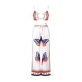 thumbnail image 5 of KOMOO 2Pcs Women Boho Outfits Butterfly Printed Halter Tops Wide Leg Loose Pants Suit Plus Size, 5 of 9