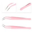 thumbnail image 3 of Unique Bargains 1 Pc Durable Eyelashes Tweezers for Bathroom Pink Stainless Steel, 3 of 6