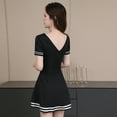 thumbnail image 2 of New Workwear Sexy College Style Dress Sweet Dress-Navy Blue-XL, 2 of 6