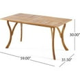 thumbnail image 2 of LHYY Outdoor Dining Table 59" Rectangular Wood Table, 2 of 7