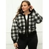 ELOQUII Elements Plus Size Buffalo Plaid Sweater Bomber Jacket