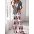 thumbnail image 3 of PRETTYGARDEN Women's 2 Piece Pajama Sets Summer Matching Lounge Outfits Short Sleeve Printed Sleepwear Spring PJ Set, 3 of 10