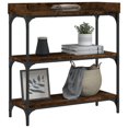 thumbnail image 3 of vidaXL Console Table with Shelves Smoked Oak 29.5"x11.8"x31.5", 3 of 6