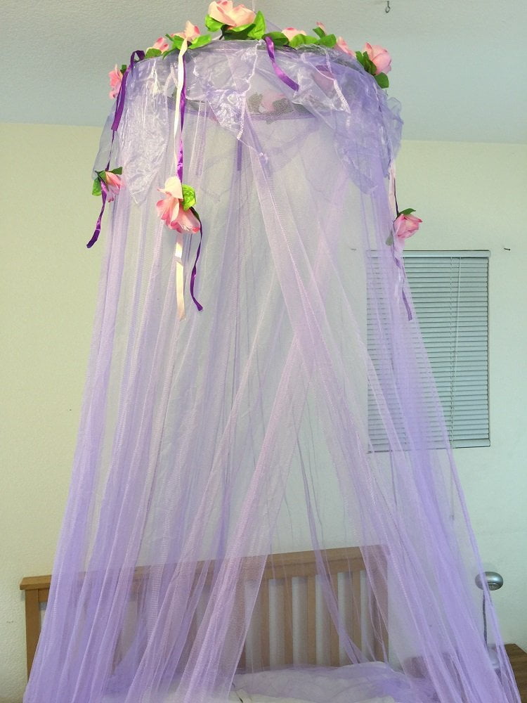Out Door Events Dressing Room Violet Top Around Pink Butterfly Decorate Bed Canopy Tent Mosquito Net for Girls Bed