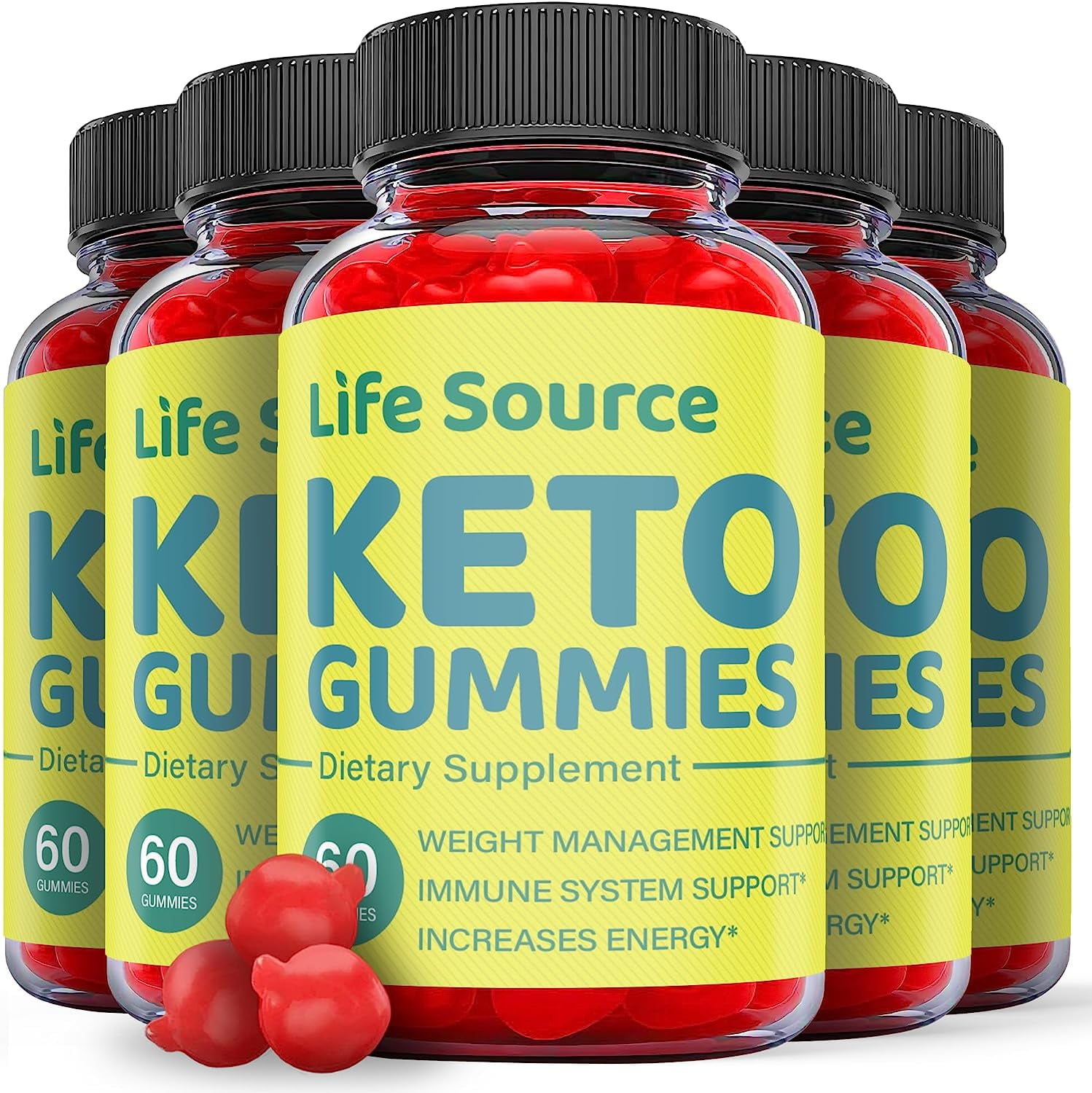 (5 Pack) Life Source Keto ACV Gummies Supplement for Weight Loss