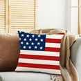 thumbnail image 6 of 4th of July Decorative Pillows 18 x 18 Patriotic Star Throw Pillow Covers Independence American Flag Pillow Memorial Day Decor Patio Pillows Outdoor Case Porch Pillows Case, 6 of 6