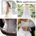 thumbnail image 4 of 137.8 Inch Cotton Satin Ribbon Women's Tie Back for Wedding Bridal Gown Adjustable Lace up Dress Cord Back for Zipper Replacement or Buttons-White, 4 of 9