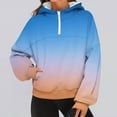 thumbnail image 3 of Maplenight Womens Hooded Sweatshirt Casual Quarter Zip Hoodies Gradient Color Relaxed Fit Long Sleeve Pullover Sweatshirts, 3 of 5