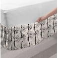 thumbnail image 2 of Cherry Blossom Bed Skirt, Vertically Aligned Parallel Branches of Japanese Traditional Sakura Design, Elastic Bedskirt Dust Ruffle Wrap Around for Bedding Decor, 4 Sizes, Black Beige, by Ambesonne, 2 of 2