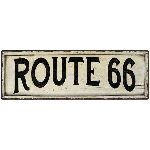 ROUTE 66 Farmhouse Style Wood Look Sign Gift 6x18 Metal Decor 106180028262