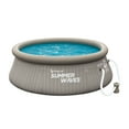 thumbnail image 2 of Summer Waves 8ft x 30in Quick Set Ring Above Ground Pool, Gray Basketweave, 2 of 5