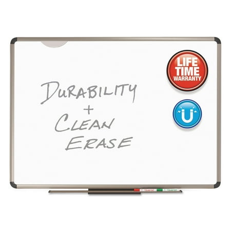 Aluminum Frame Porcelain - Quartet Euro Frame Premium Porcelain Whiteboard, 72 x 48, Euro Titanium Aluminum Frame -QRTP567T